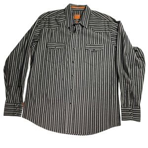 VTG 90s Rodeo Carte D’Identite Bullrider Cowboy Pearl Snap Western Shirt Mens L